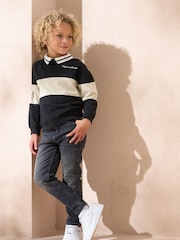 Angel & Rocket Blue Slade Rugby Varsity Sweatshirt - Image 2 of 3