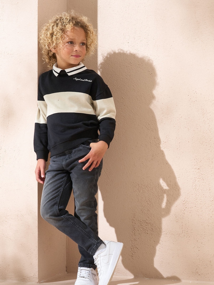 Angel & Rocket Blue Slade Rugby Varsity Sweatshirt - Image 2 of 3