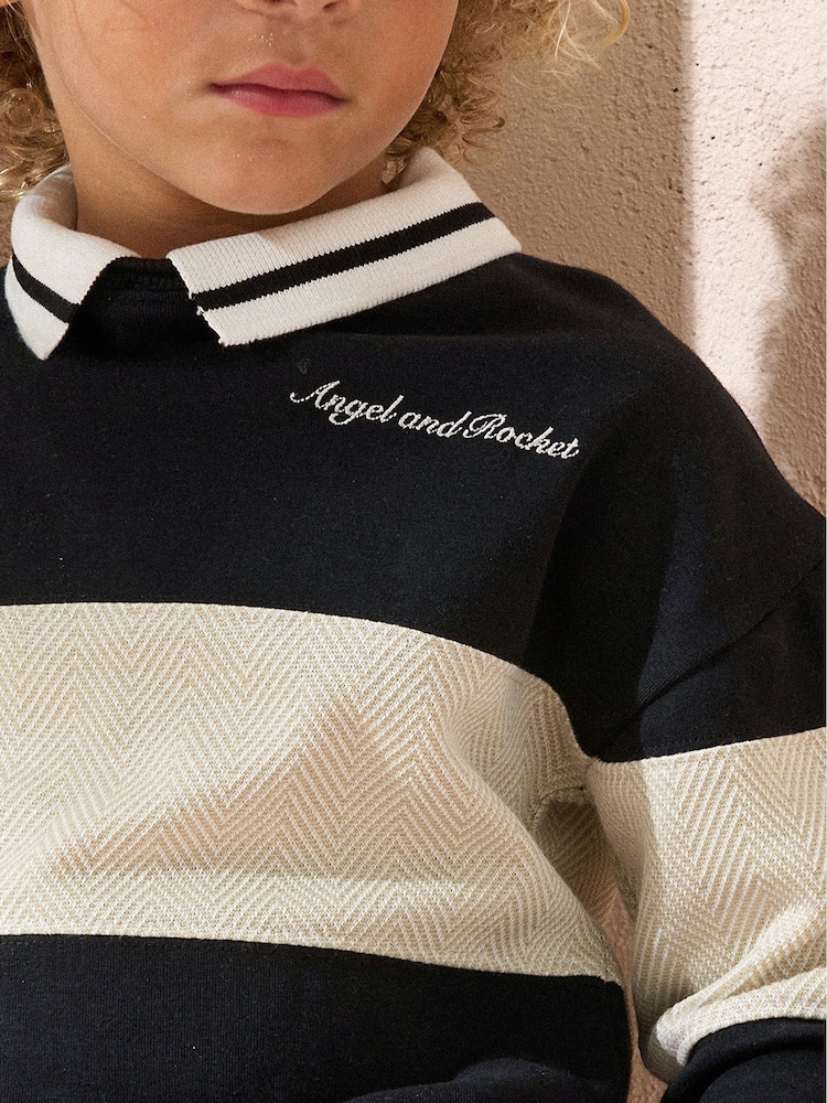 Angel & Rocket Blue Slade Rugby Varsity Sweatshirt - Image 3 of 3
