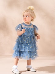 Angel & Rocket Blue Sienna Star Mesh Dress - Image 2 of 4