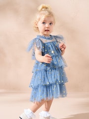 Angel & Rocket Blue Sienna Star Mesh Dress - Image 4 of 4