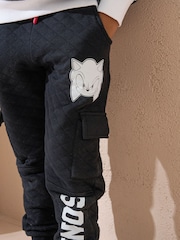Angel & Rocket Black Sonic Textured Cargo 100% Cotton Joggers - Image 3 of 3