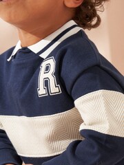 Angel & Rocket Blue Slade Rugby Varsity Sweatshirt - Image 3 of 3