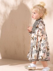 Angel & Rocket Natural Lyra Ecru Butterfly Print Dress - Image 2 of 4