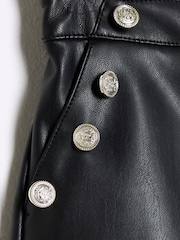 River Island Black Girls Faux Leather Military Shorts - Image 2 of 4
