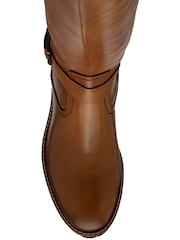 Lotus Brown Leather Knee High Boots - Image 3 of 6