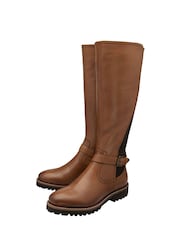 Lotus Brown Leather Knee High Boots - Image 5 of 6