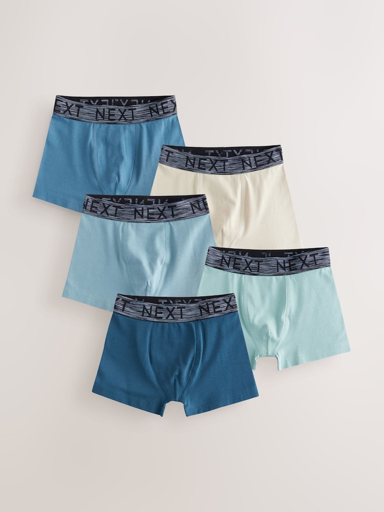 Tonal Blue Trunks 5 Pack (1.5-16yrs) - Image 1 of 8