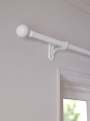 White Klick Fit Ball Finial Extendable Curtain Pole Kit 28mm - Image 3 of 5
