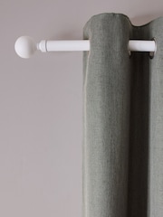 White Klick Fit Ball Finial Extendable Curtain Pole Kit 28mm - Image 4 of 5