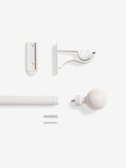 White Klick Fit Ball Finial Extendable Curtain Pole Kit 28mm - Image 5 of 5