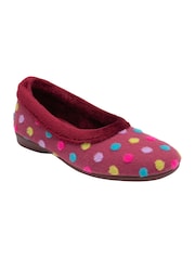 Lotus Red Polka Dot Slippers - Image 1 of 4