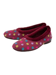 Lotus Red Polka Dot Slippers - Image 2 of 4