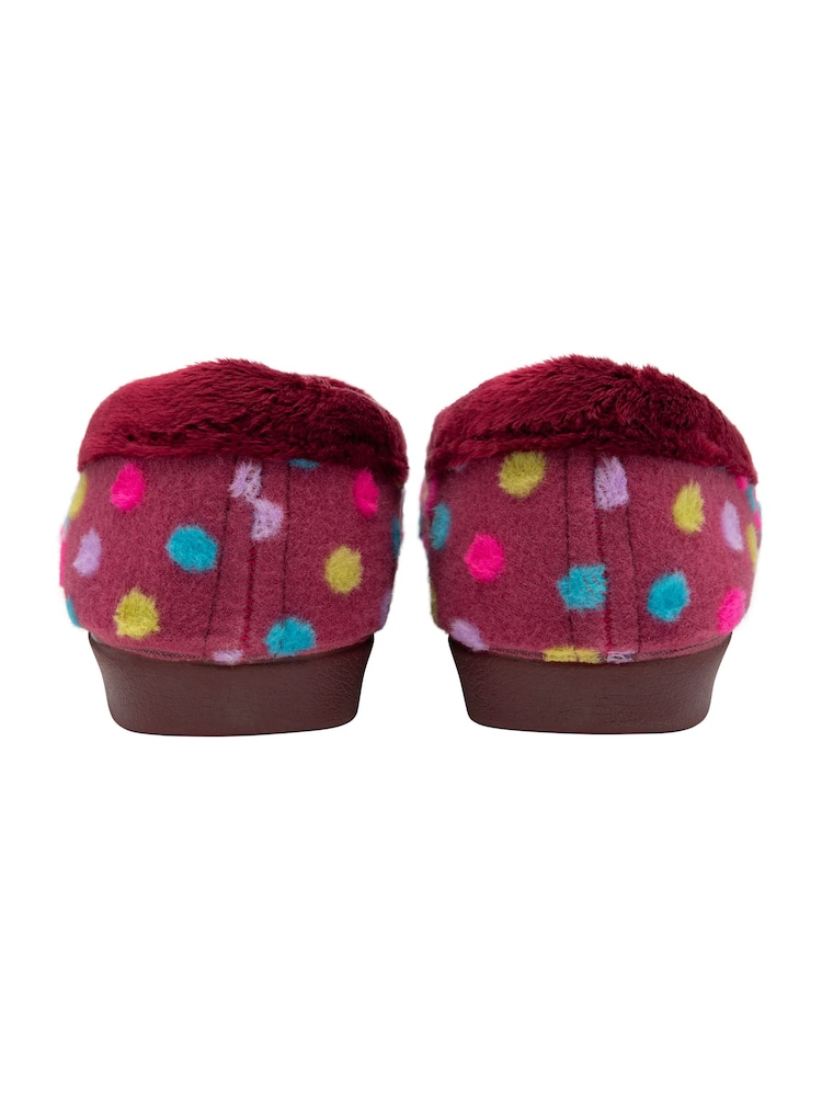 Lotus Red Polka Dot Slippers - Image 3 of 4