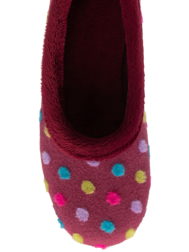 Lotus Red Polka Dot Slippers - Image 4 of 4