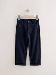 Navy Blue Wide Fit Stretch Chino Trousers (3-17yrs) - Image 1 of 4