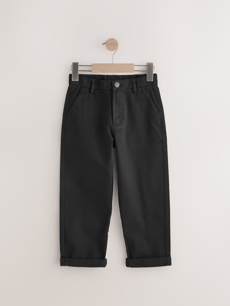 Black Wide Fit Stretch Chino Trousers (3-17yrs) - Image 1 of 4