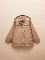 Joules Girls' Meadow Brown Showerproof Raincoat With Hood - Image 3 of 7