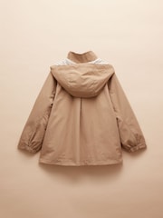 Joules Girls' Meadow Brown Showerproof Raincoat With Hood - Image 4 of 7