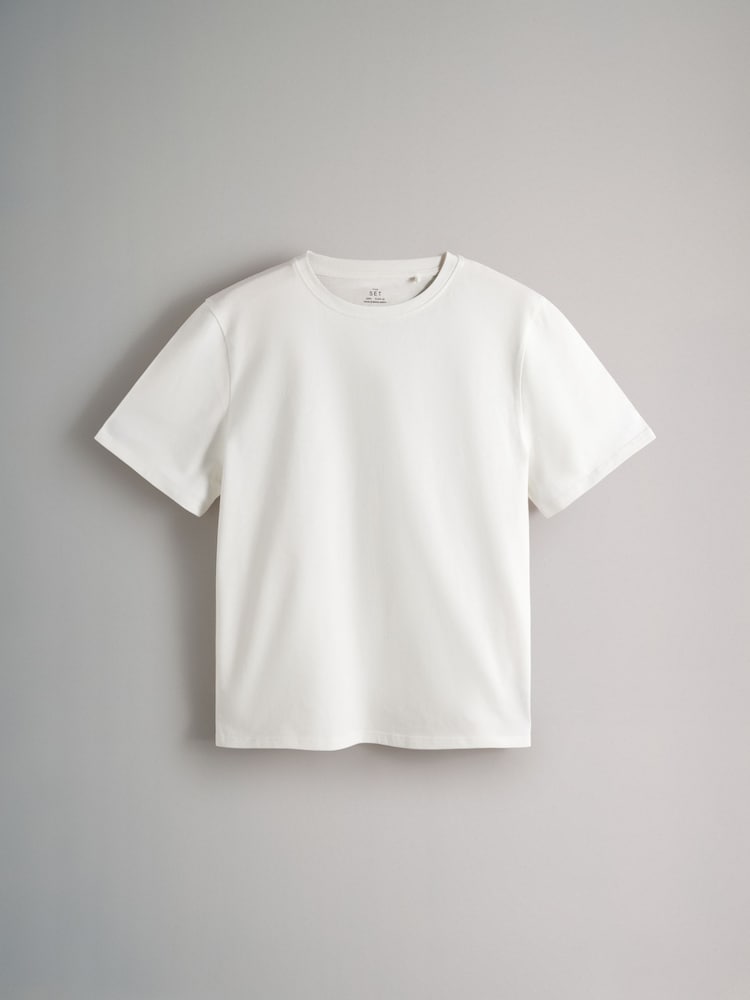 Zwart/taupe bruin/kiezelkleurig/grijs gemêleerd/crèmekleurig - The Set 5 Pack Relaxed Short Sleeve 100% Cotton T-Shirts - Image 8 of 14