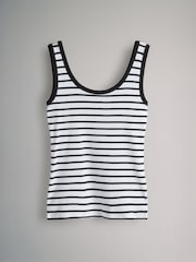 The Set Khaki Green/Burgundy Red/Cream/Black/Stripe 5 Pack Ribbed Scoop Neck Vests - Image 3 of 8