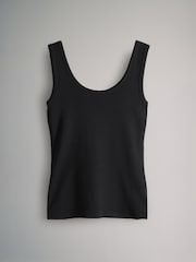 The Set Khaki Green/Burgundy Red/Cream/Black/Stripe 5 Pack Ribbed Scoop Neck Vests - Image 5 of 8