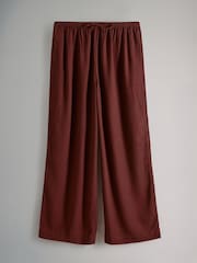 The Set Black/Brown/Ecru Stripe 3 Pack Pull On Wide Leg Trousers With Linen - Image 11 of 13