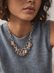 Gold Tone Resin Stone Drop Necklace - Image 1 of 5