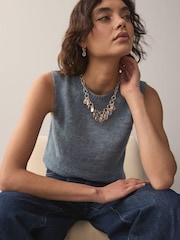 Gold Tone Resin Stone Drop Necklace - Image 2 of 5