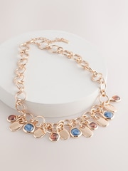 Gold Tone Resin Stone Drop Necklace - Image 3 of 5