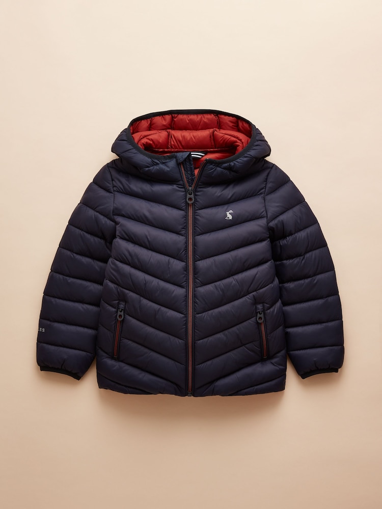 Joules Kids' Cairn Navy Blue Showerproof Padded Coat - Image 1 of 5