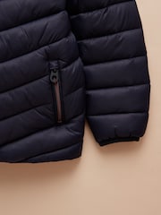 Joules Kids' Cairn Navy Blue Showerproof Padded Coat - Image 4 of 5