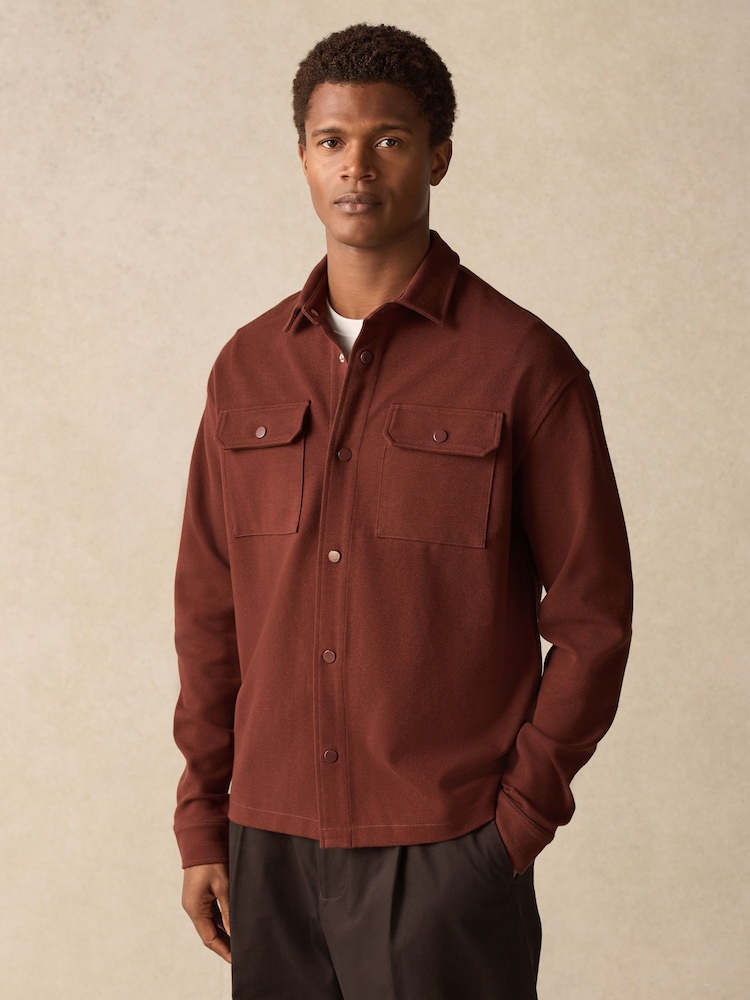 Rust Red Popper Shacket - Image 1 of 11