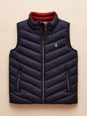 Joules Boys' Crofton Gilet Navy Blue Showerproof Padded Gilet - Image 3 of 7