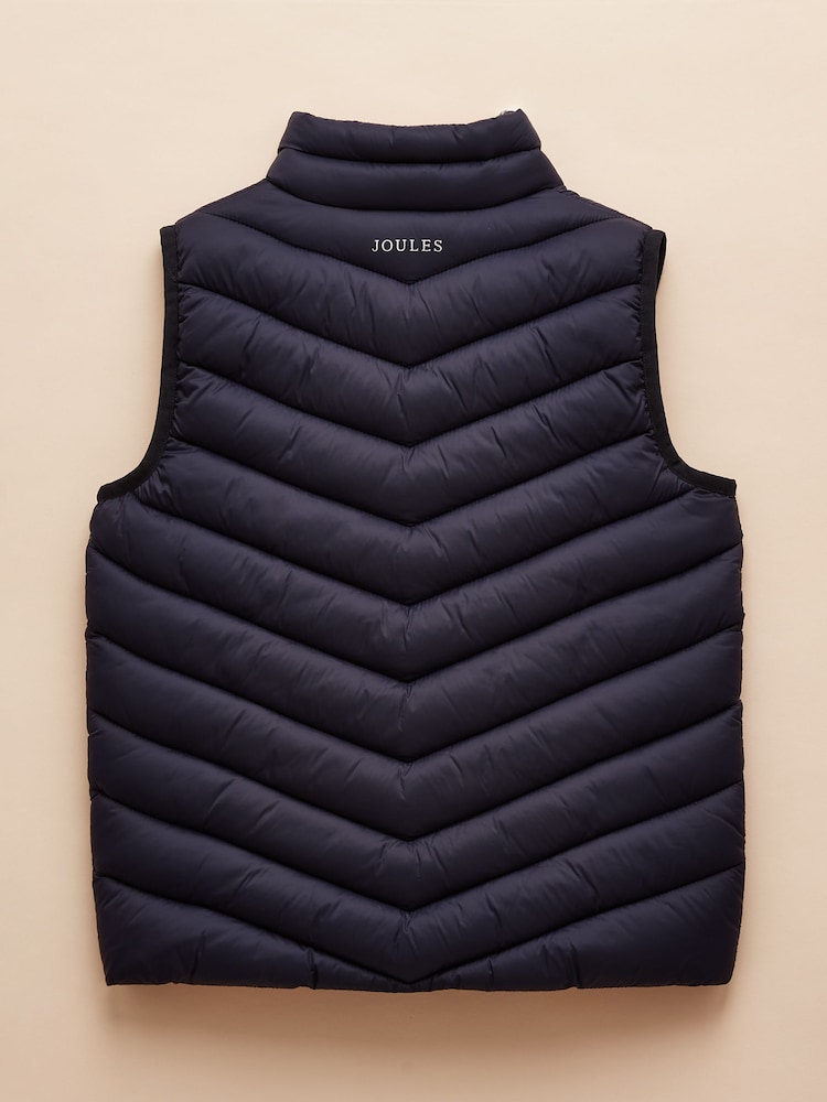 Joules Boys' Crofton Gilet Navy Blue Showerproof Padded Gilet - Image 4 of 7