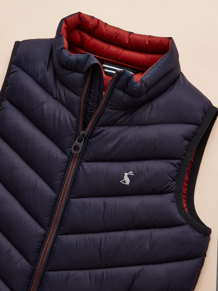 Joules Boys' Crofton Gilet Navy Blue Showerproof Padded Gilet - Image 5 of 7