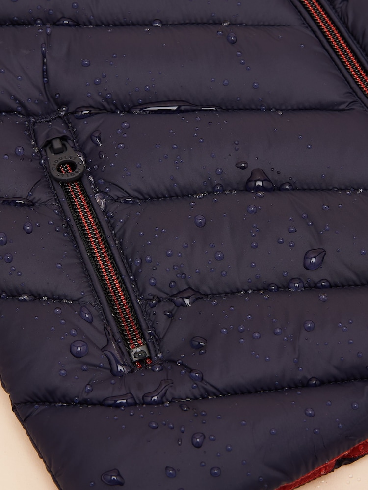 Joules Boys' Crofton Gilet Navy Blue Showerproof Padded Gilet - Image 7 of 7