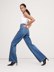 Banana Republic Blue The Icon Classic Wide Leg Jeans - Image 3 of 4