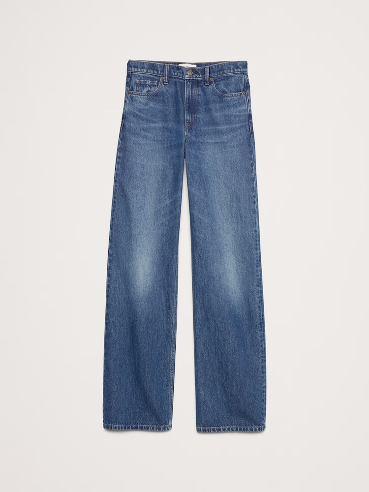 Banana Republic Blue The Icon Classic Wide Leg Jeans - Image 4 of 4