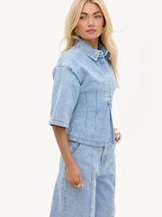 LOAVIES Blue Come Find Me Denim Blouse - Image 3 of 4