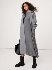 Banana Republic Grey Wool-Blend Asymmetric Midi Dress - Image 3 of 4