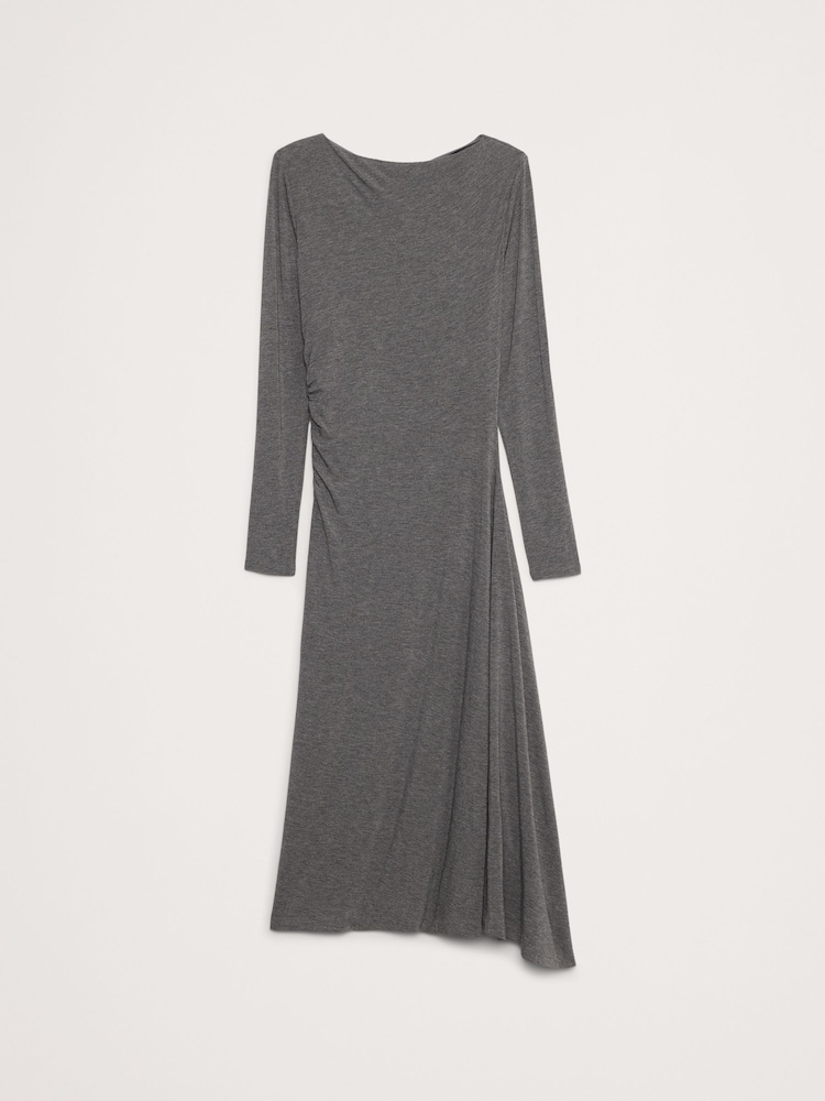Banana Republic Grey Wool-Blend Asymmetric Midi Dress - Image 4 of 4
