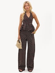 LOAVIES Brown Always Right Polka Dot Balloon Trousers - Image 4 of 5