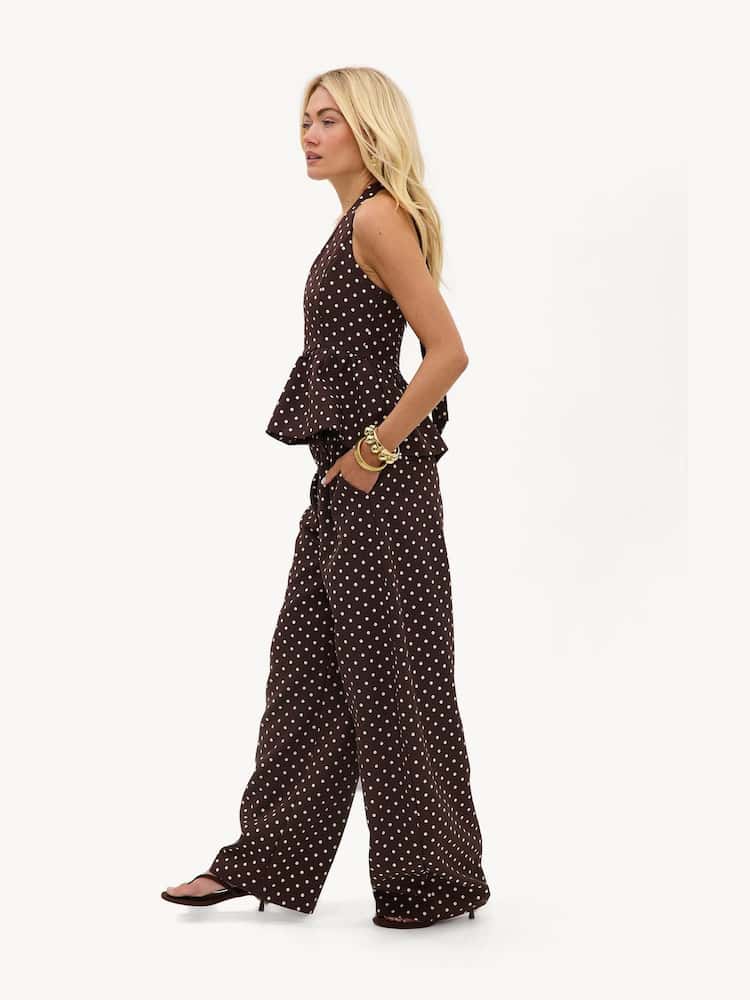 LOAVIES Brown Always Right Polka Dot Balloon Trousers - Image 5 of 5 LOAVIES Brown Always Right Polka Dot Balloon Trousers - Image 5 of 5
