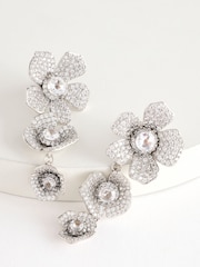 kate spade new york Silver Tone Linear Clear Earrings - Image 1 of 3