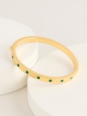 kate spade new york Emerald Gold Hinged Bangle Bracelet - Image 3 of 3