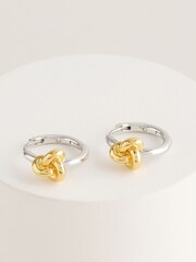 kate spade new york Huggies Gold Tone Silver Plated Earrings - Image 1 of 5