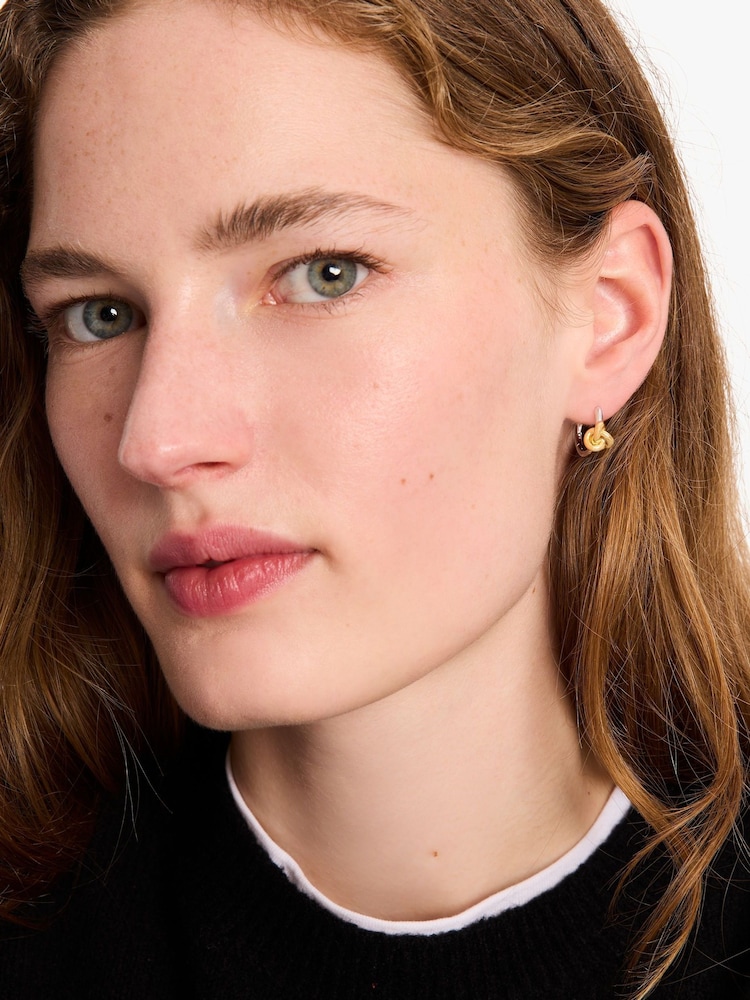 kate spade new york Huggies Gold Tone Silver Plated Earrings - Image 5 of 5