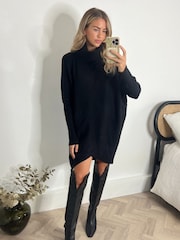 Style Cheat Black Longer Length Hope Jumper Dress - Image 1 of 4