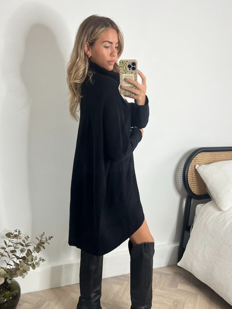 Style Cheat Black Longer Length Hope Jumper Dress - Image 2 of 4